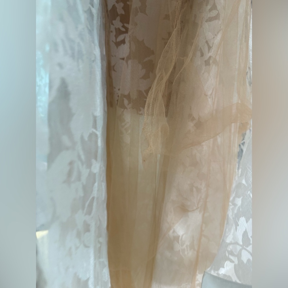 Golden Pearl Embellished Lace Skirt Ivory/Nude Glamorous by Terani Small - Picture 5 of 14